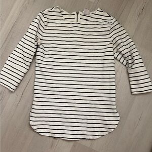 Merona White & Black Striped Boatneck Tunic